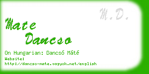 mate dancso business card