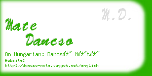 mate dancso business card